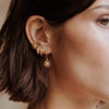 English Daisy Drop Earrings 18ct Gold Plate