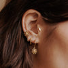 English Daisy Drop Earrings 18ct Gold Plate