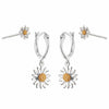 English Daisy Earring Stack Sterling Silver