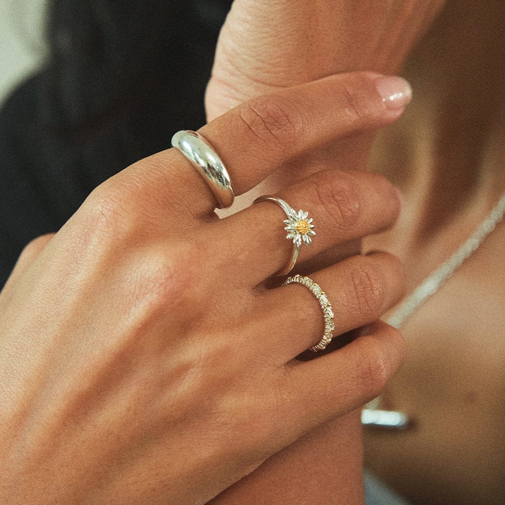 English Daisy Ring Sterling Silver