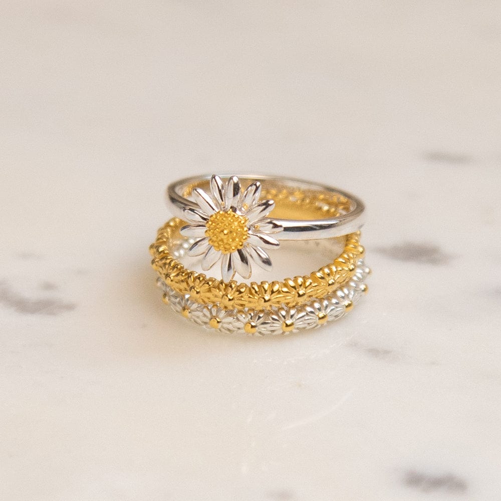 English Daisy Ring Sterling Silver