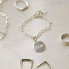 Engravable Medallion Bracelet Sterling Silver