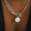 Engravable Medallion Necklace Sterling Silver