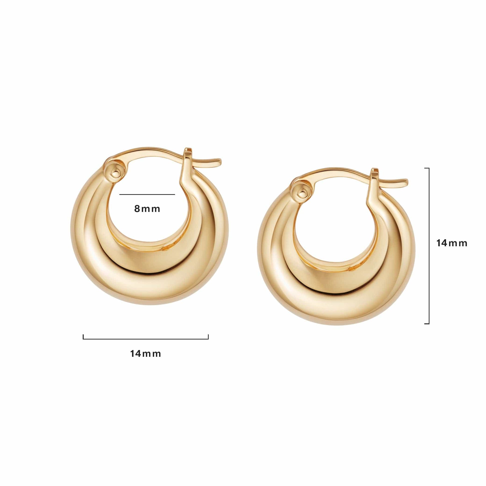 Estée Lalonde Bold Dome Huggie Earrings 18ct Gold Plate