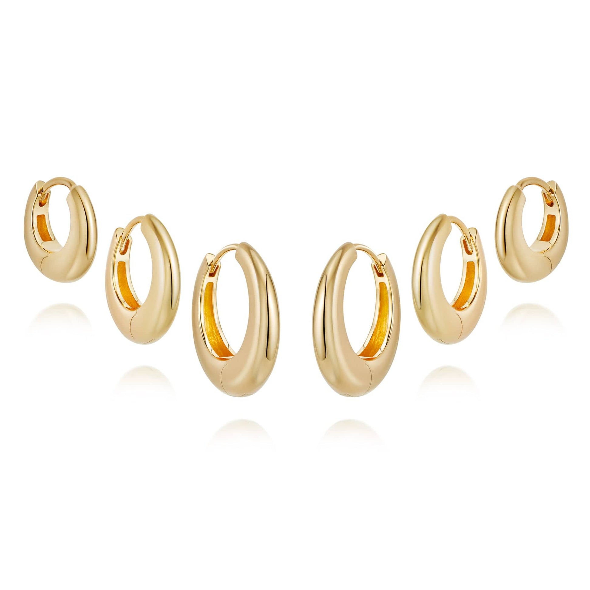 Estée Lalonde Dome Trio Earring Layering Set 18ct Gold Plate