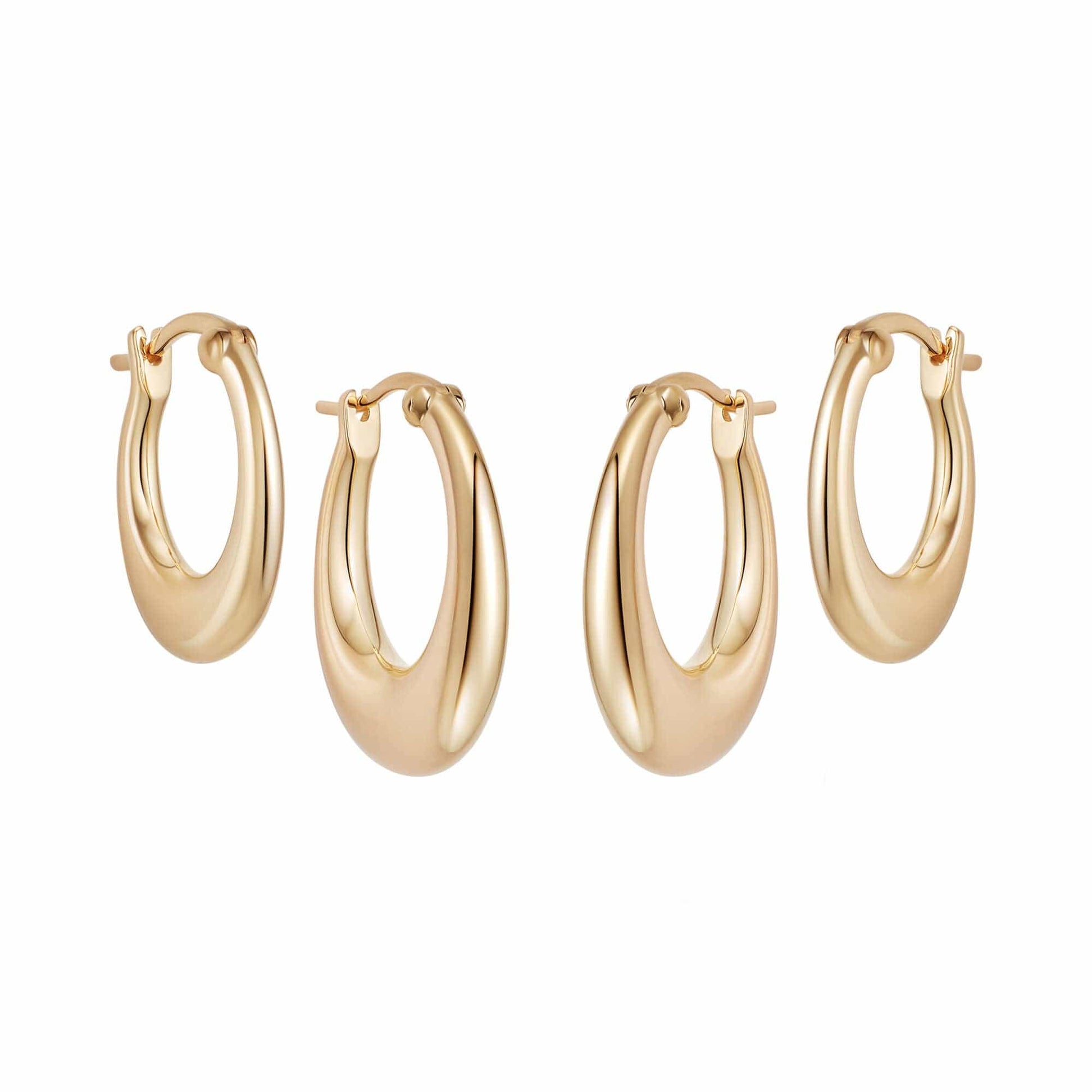 Estée Lalonde Ellipse Earring Layering Set 18ct Gold Plate