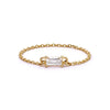 Estée Lalonde Fine Baguette Sapphire Chain Ring 14ct Solid Gold