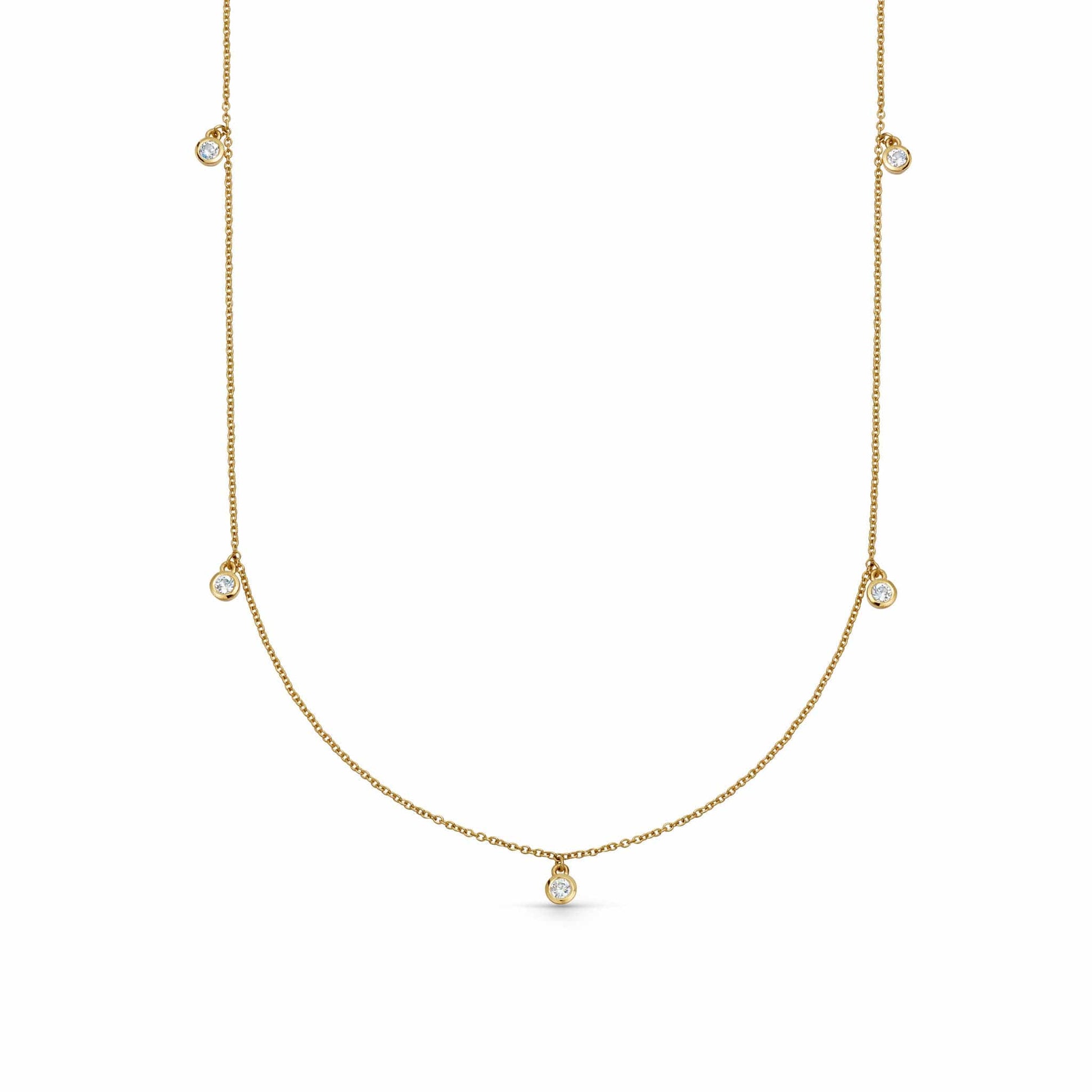 Estée Lalonde Fine Diamond Station Necklace 14ct Solid Gold