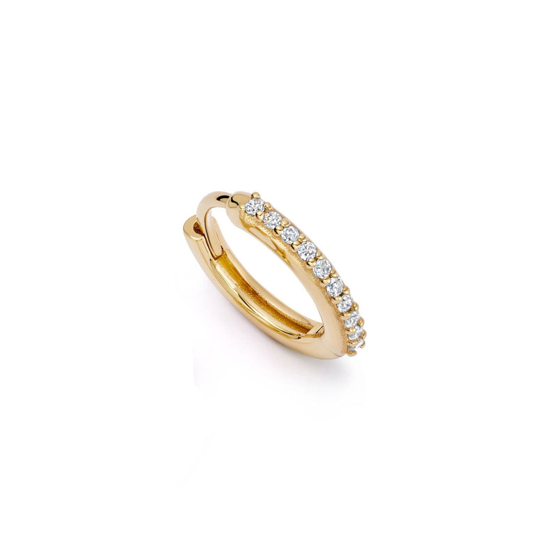 Estée Lalonde Fine Pavé Single Huggie Hoop Earring 14ct Solid Gold recommended