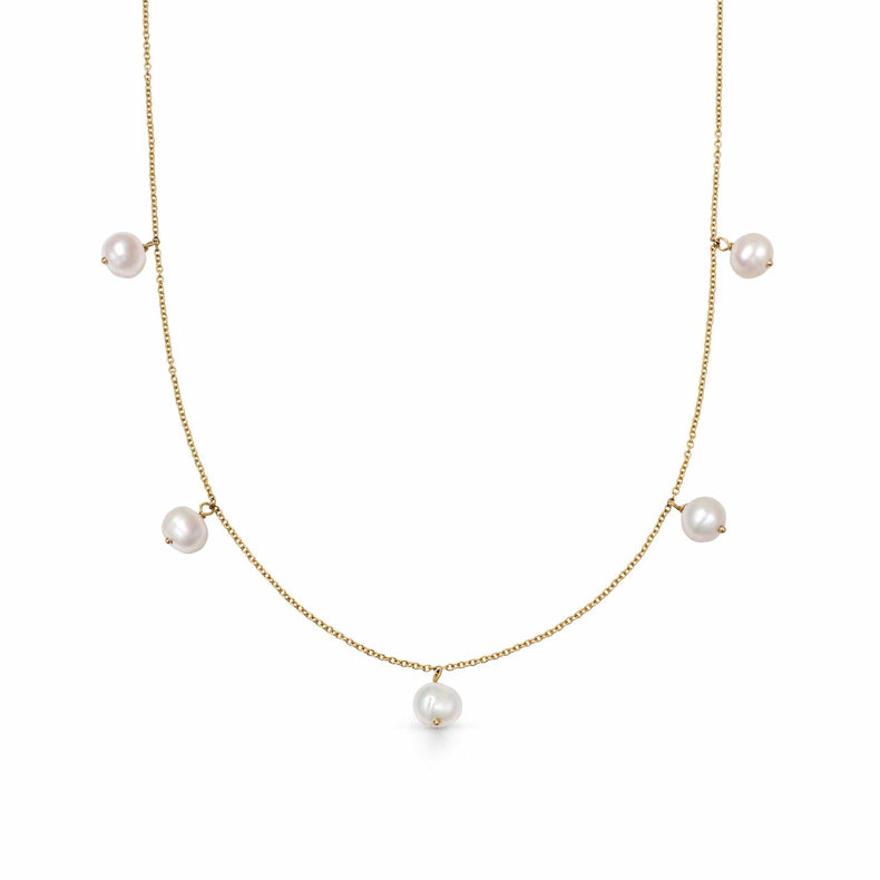 Estée Lalonde Fine Pearl Station Necklace 14ct Solid Gold recommended