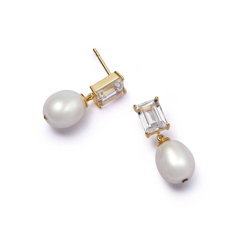 Estée Lalonde Fine Sapphire & Pearl Drop Earrings 14ct Solid Gold recommended