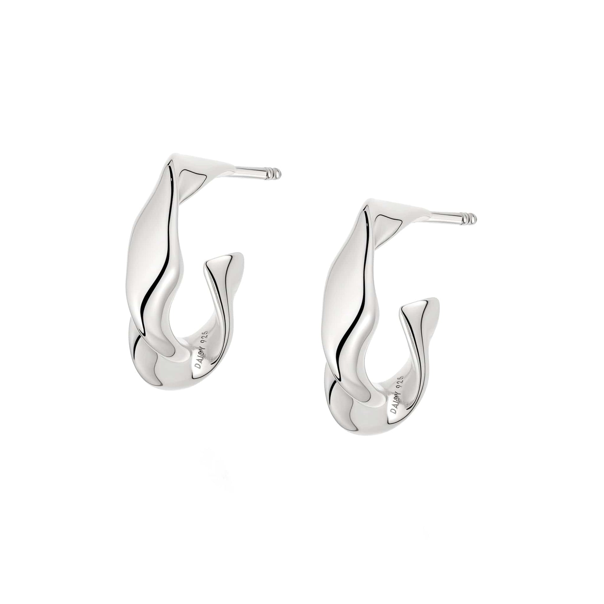 Estée Lalonde Flow Midi Hoop Earrings Sterling Silver