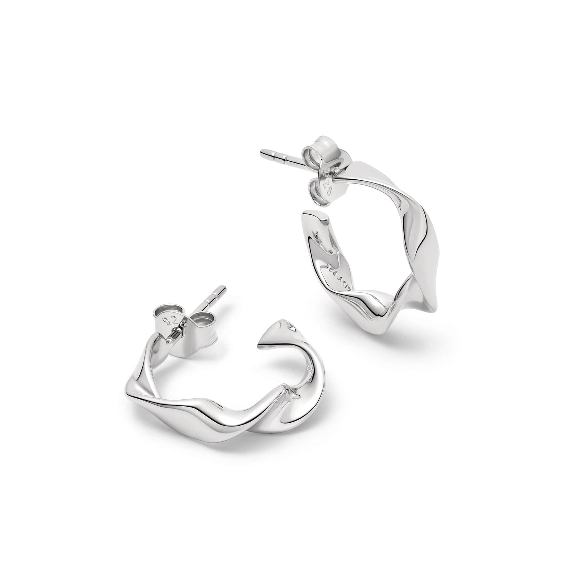 Estée Lalonde Flow Midi Hoop Earrings Sterling Silver