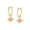 Estée Lalonde Goddess Charm Hoop Earrings 18Ct Gold Plate