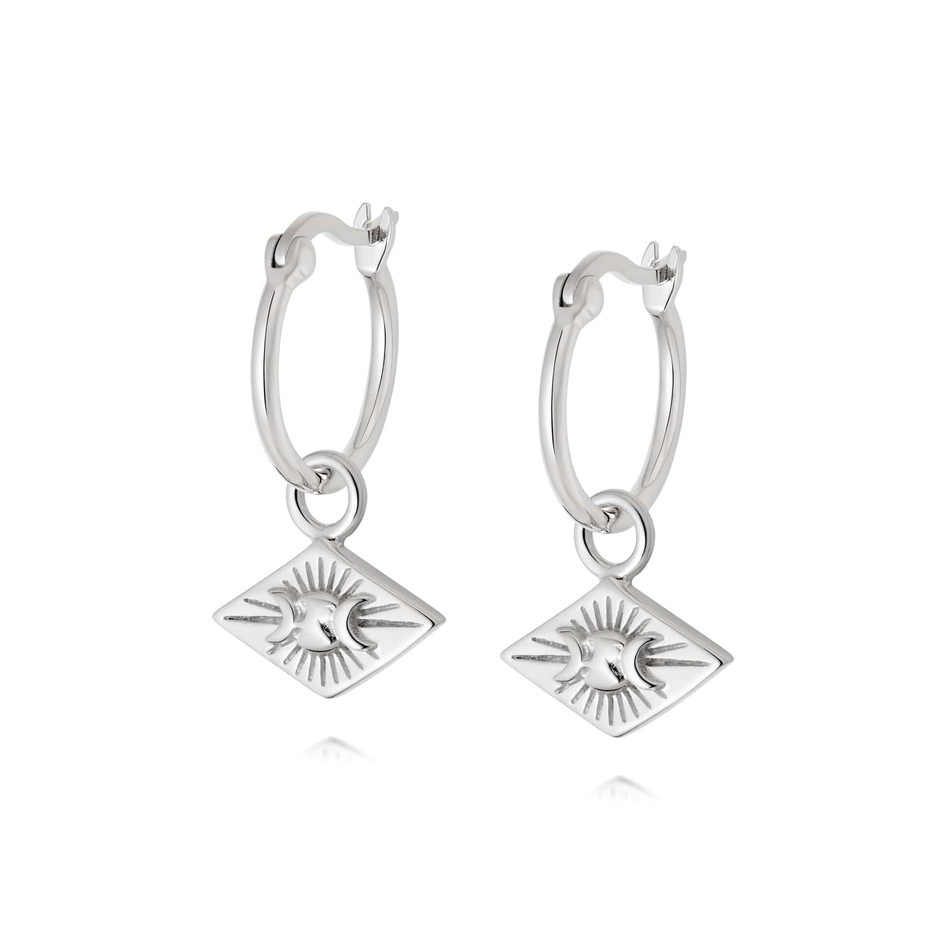 Estée Lalonde Goddess Charm Hoop Earrings Sterling Silver