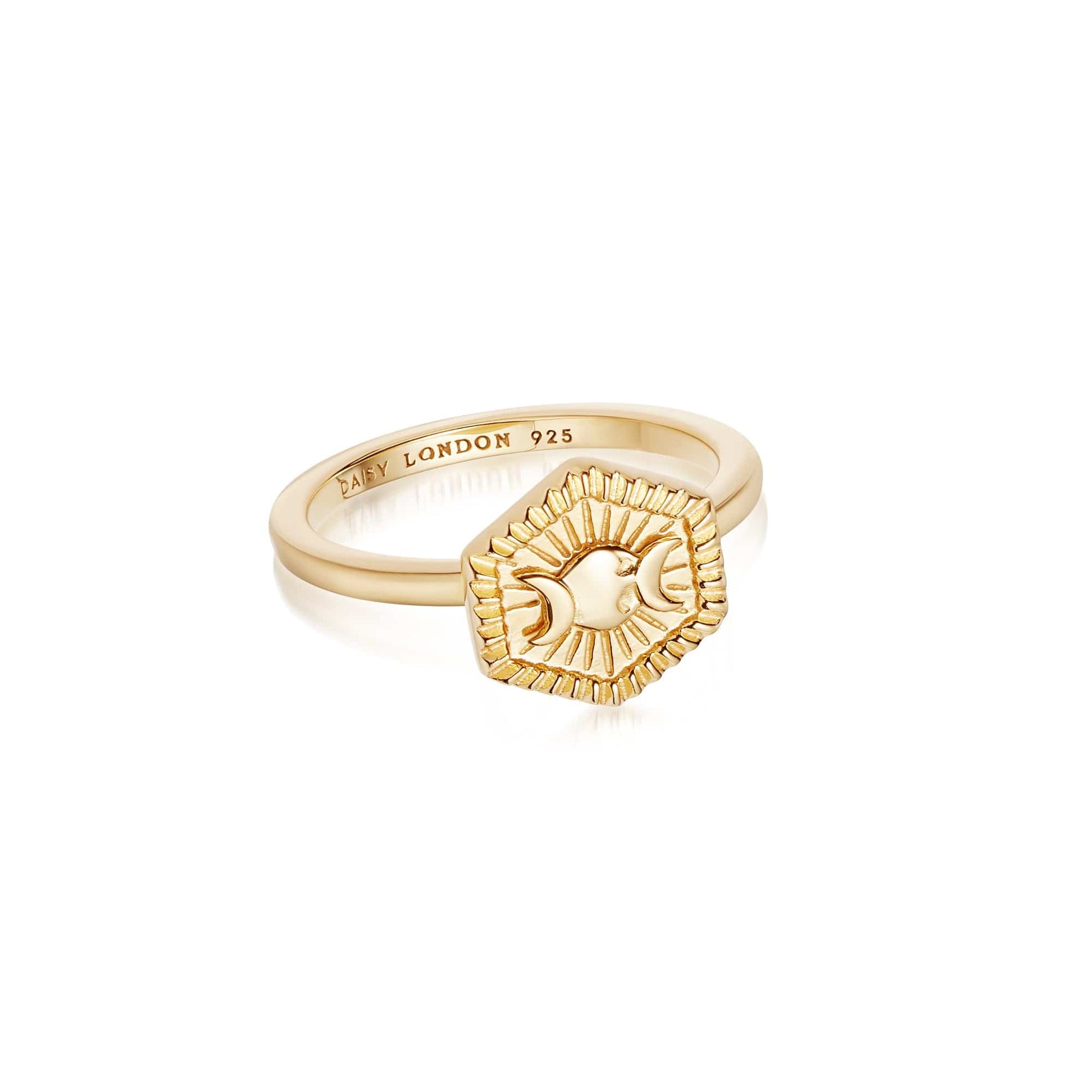 Estee Lalonde Goddess Hexagonal Ring 18ct Gold 