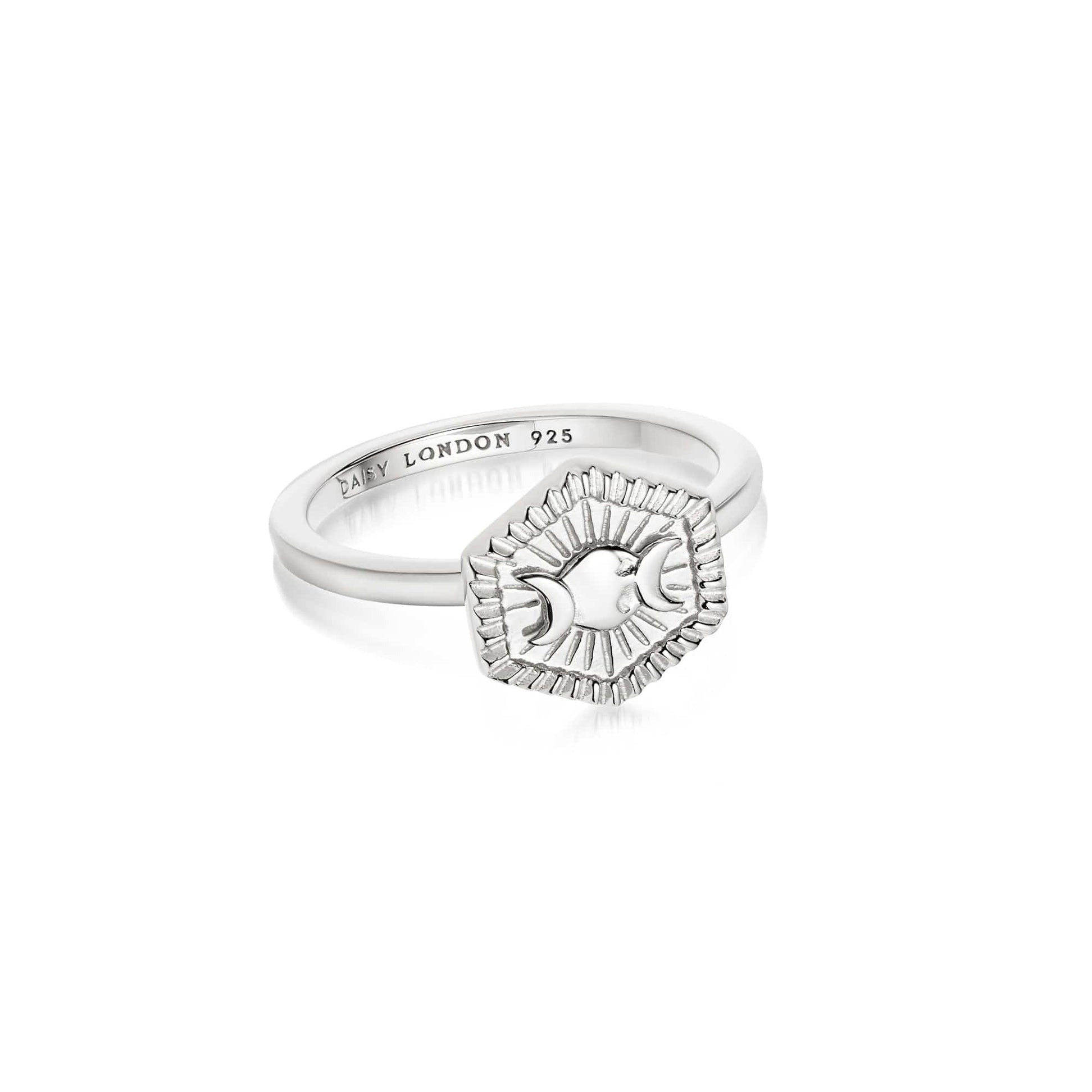 estee lalonde goddess hexagonal ring sterling silver 