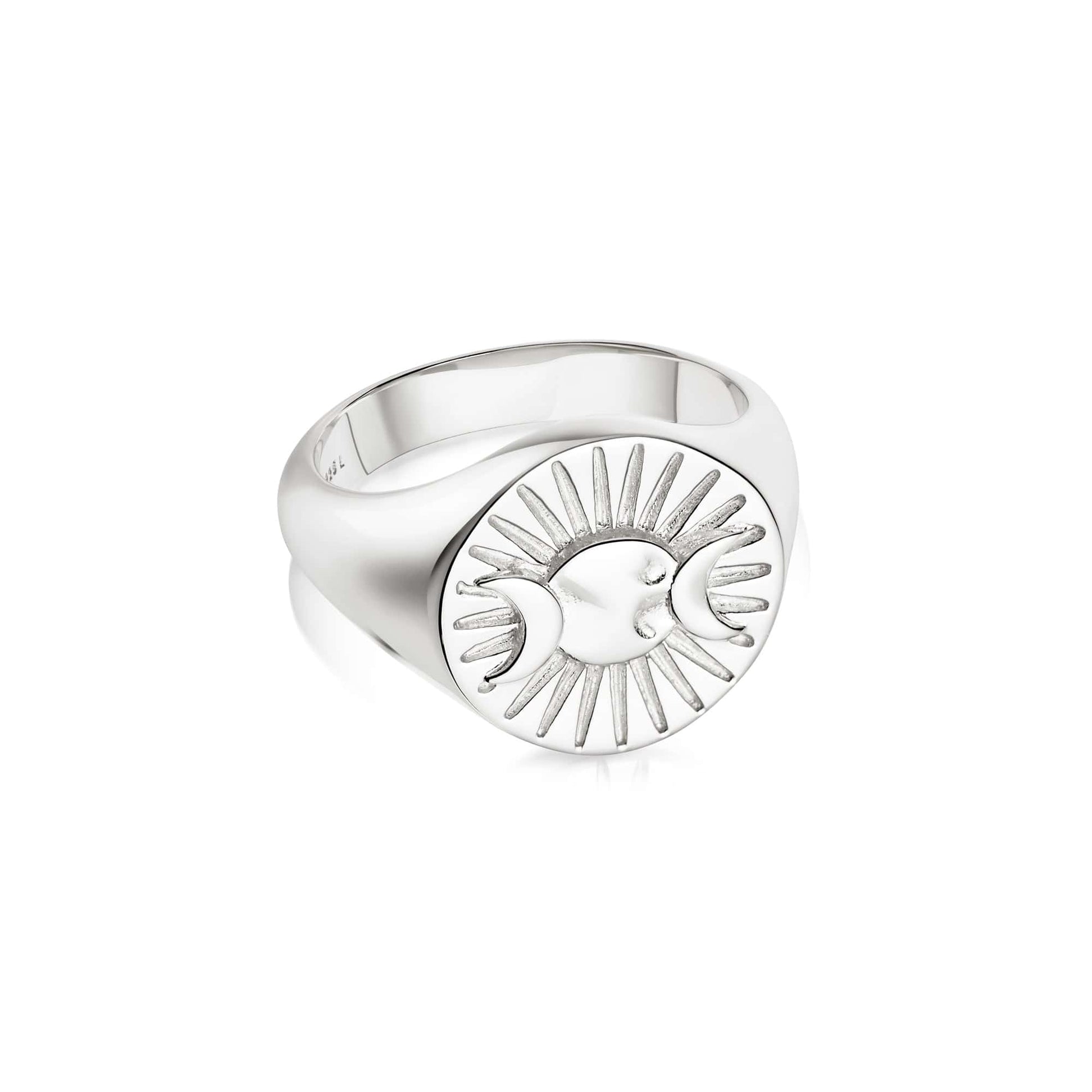 Estée Lalonde Goddess Medallion Signet Ring Sterling Silver