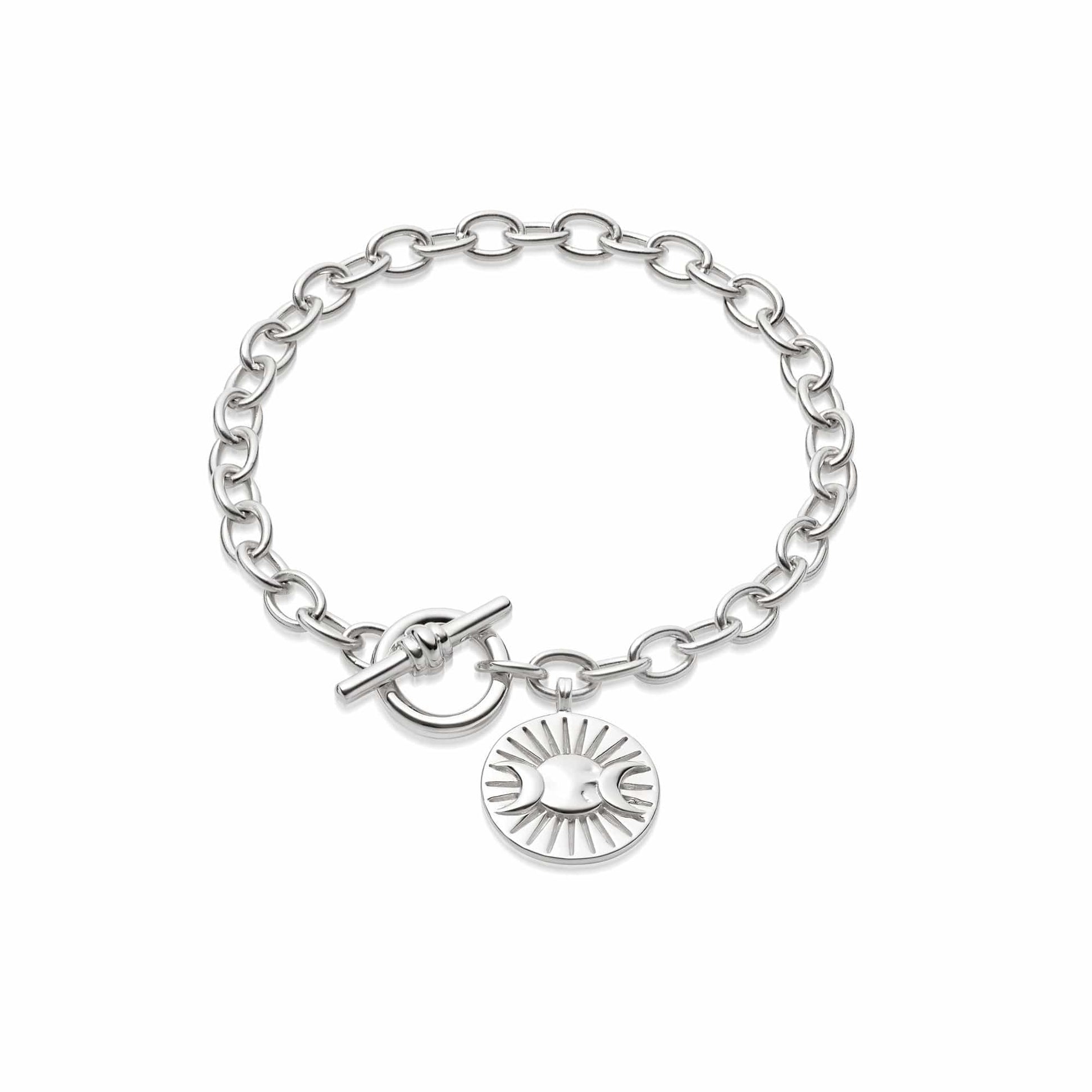 Estée Lalonde Goddess Medallion T Bar Bracelet Sterling Silver