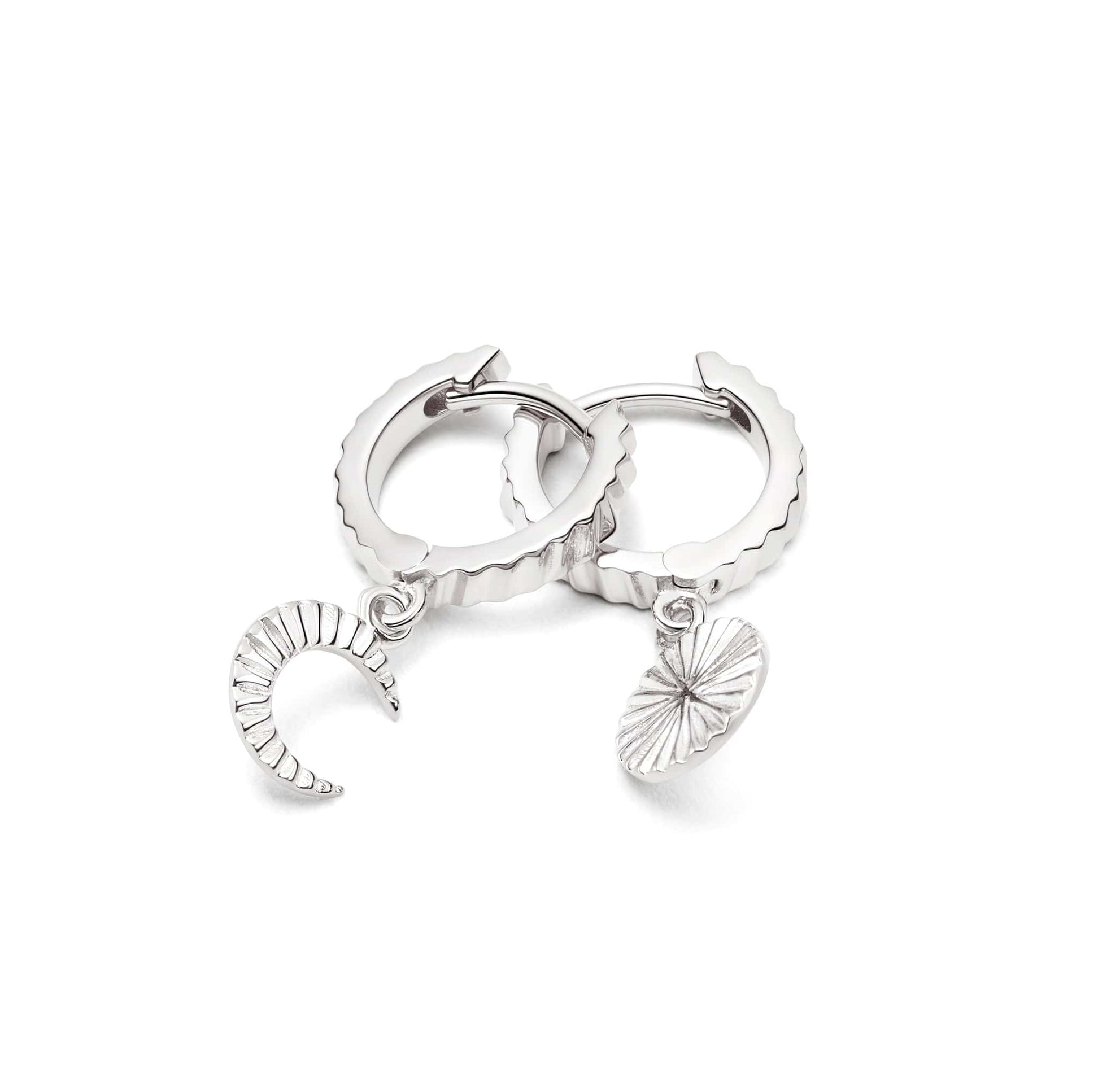 Estée Lalonde Luna Huggie Charm Earrings Sterling Silver