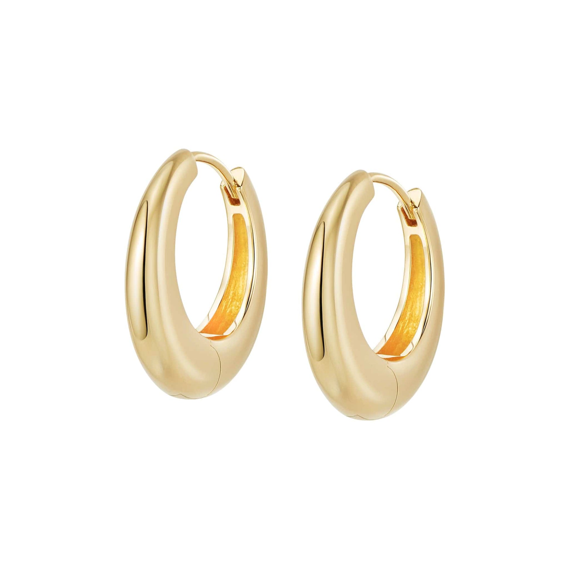 Estée Lalonde Maxi Dome Hoop Earrings 18ct Gold Plate