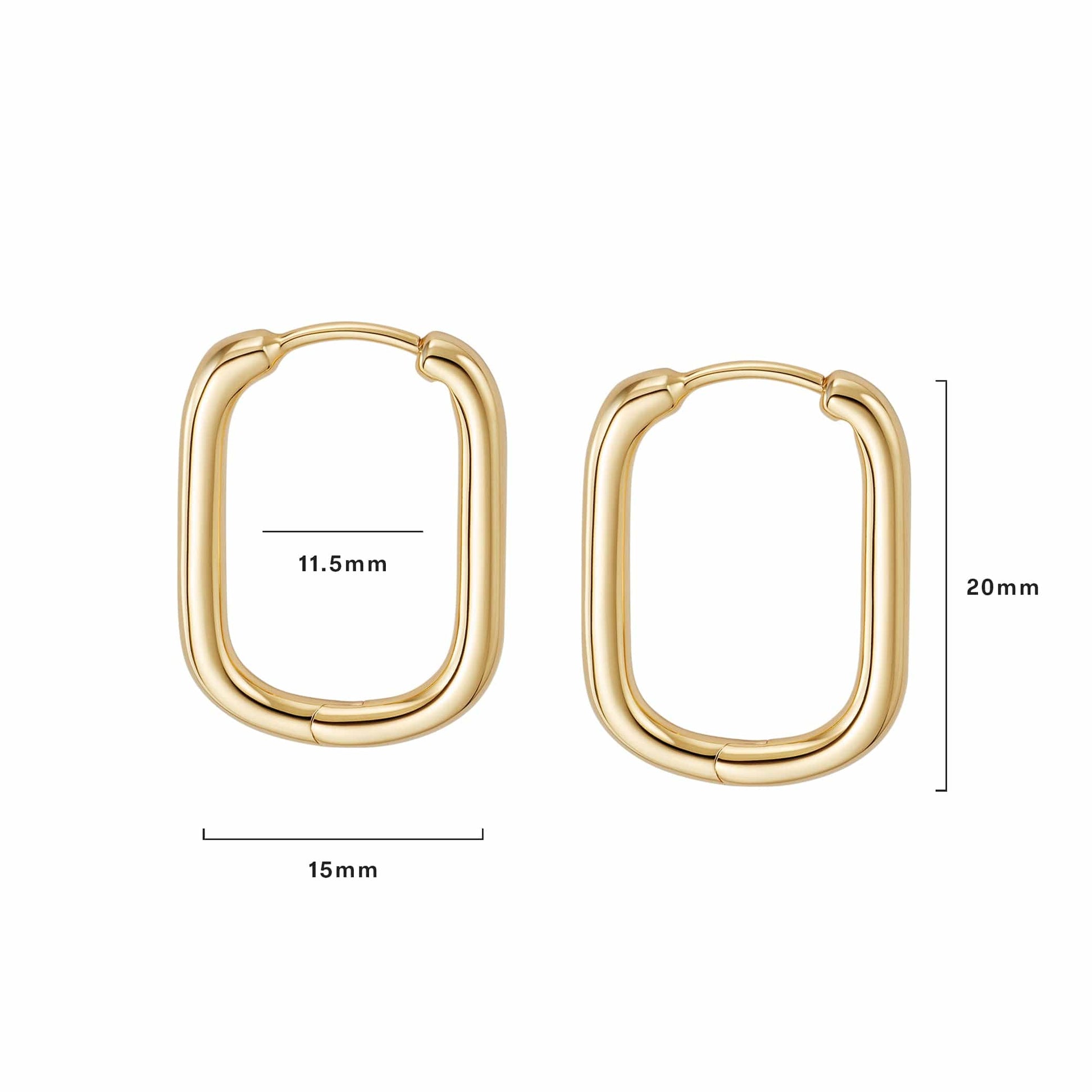 Estée Lalonde Maxi Square Hoop Earrings 18ct Gold Plate