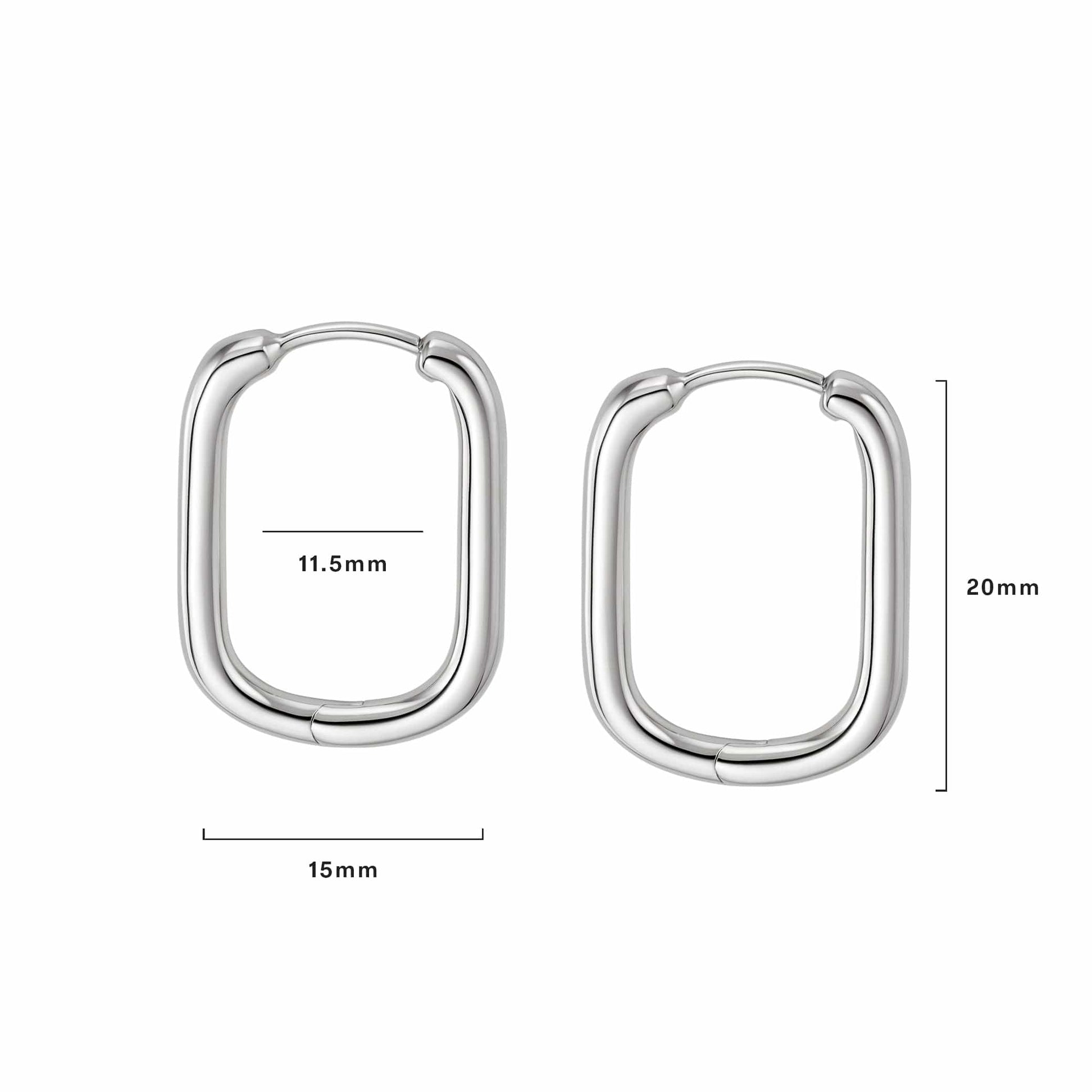 Estée Lalonde Maxi Square Hoop Earrings Sterling Silver