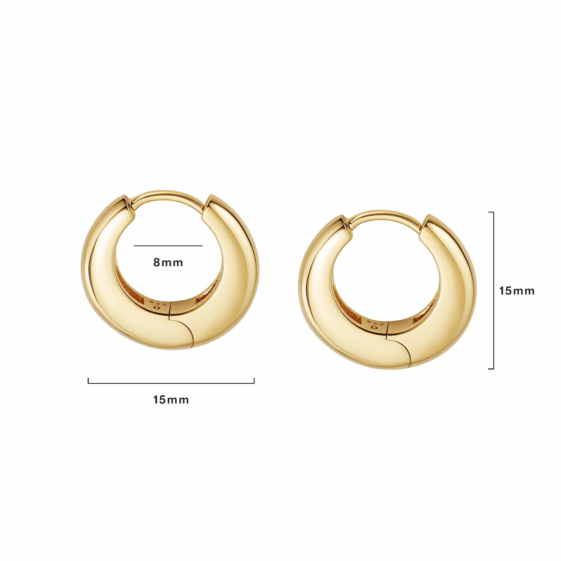 Estée Lalonde Midi Dome Hoop Earrings 18ct Gold Plate