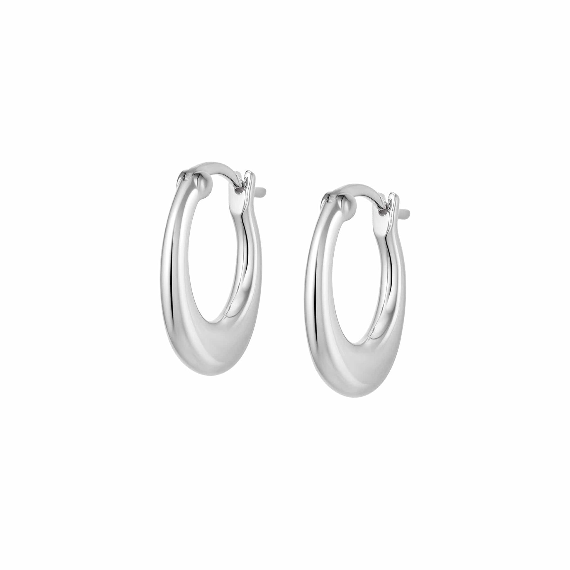 Estée Lalonde Mini Ellipse Hoop Earrings Sterling Silver