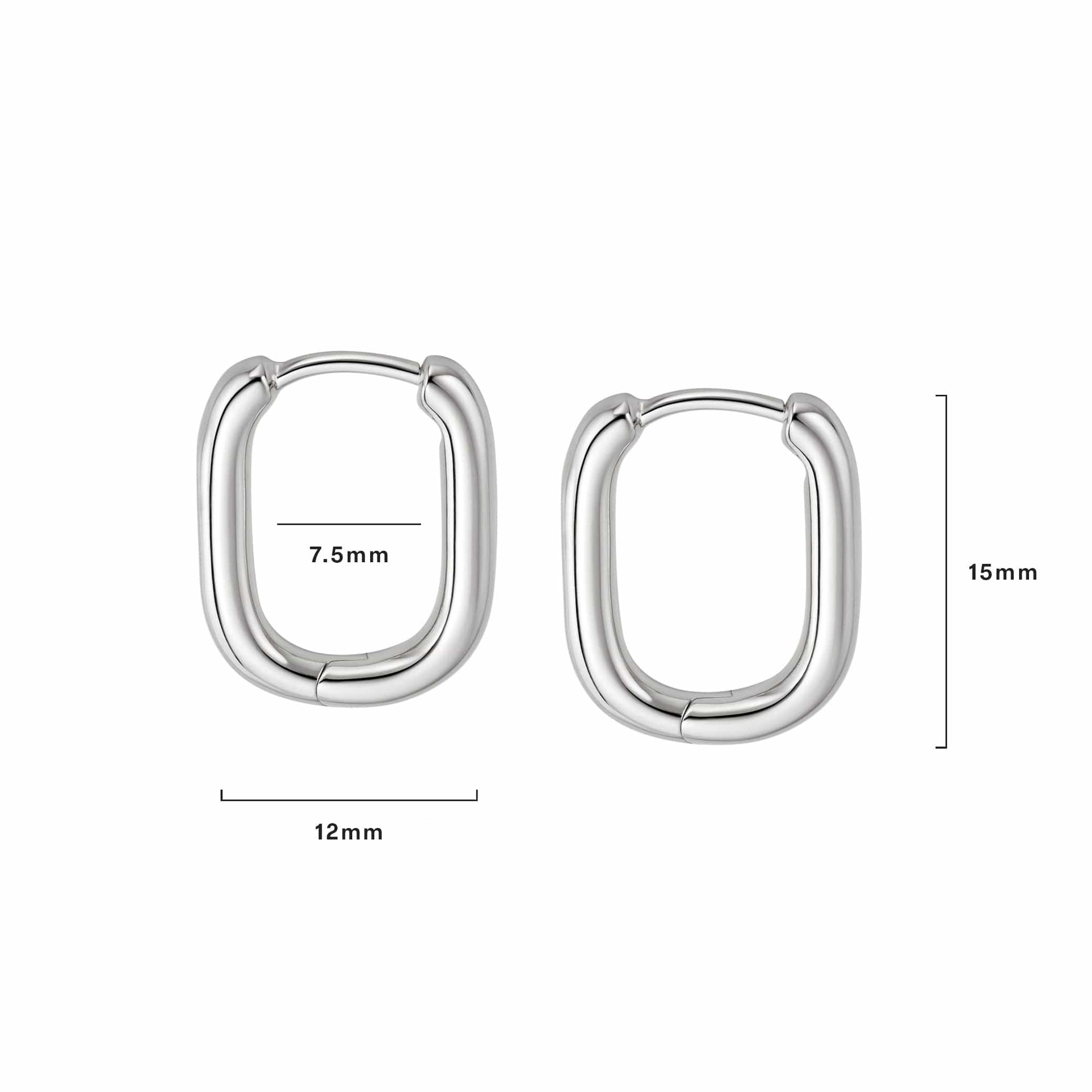 Estée Lalonde Mini Square Hoop Earrings Sterling Silver