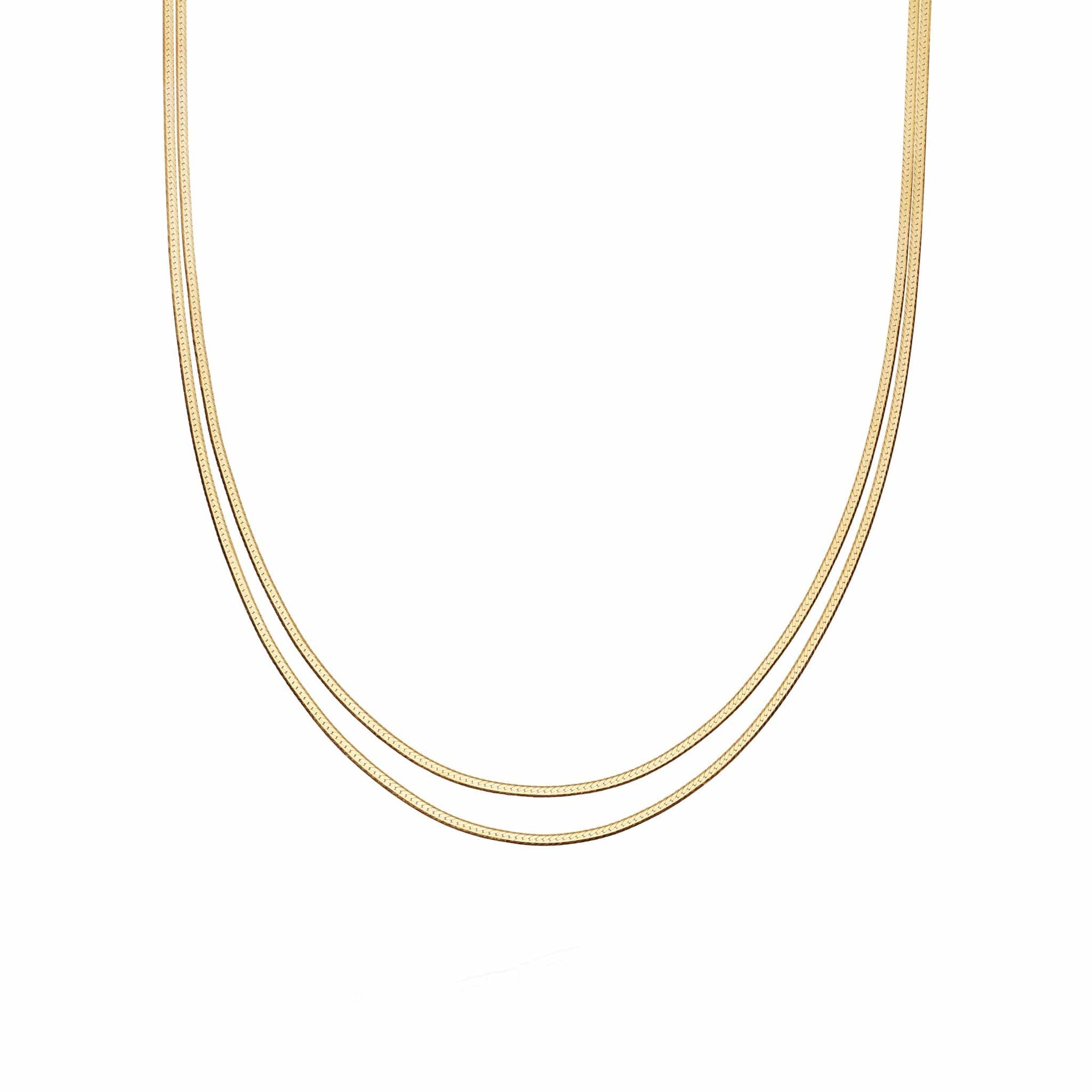 Estée Lalonde Parallel Snake Chain Necklace 18ct Gold Plate