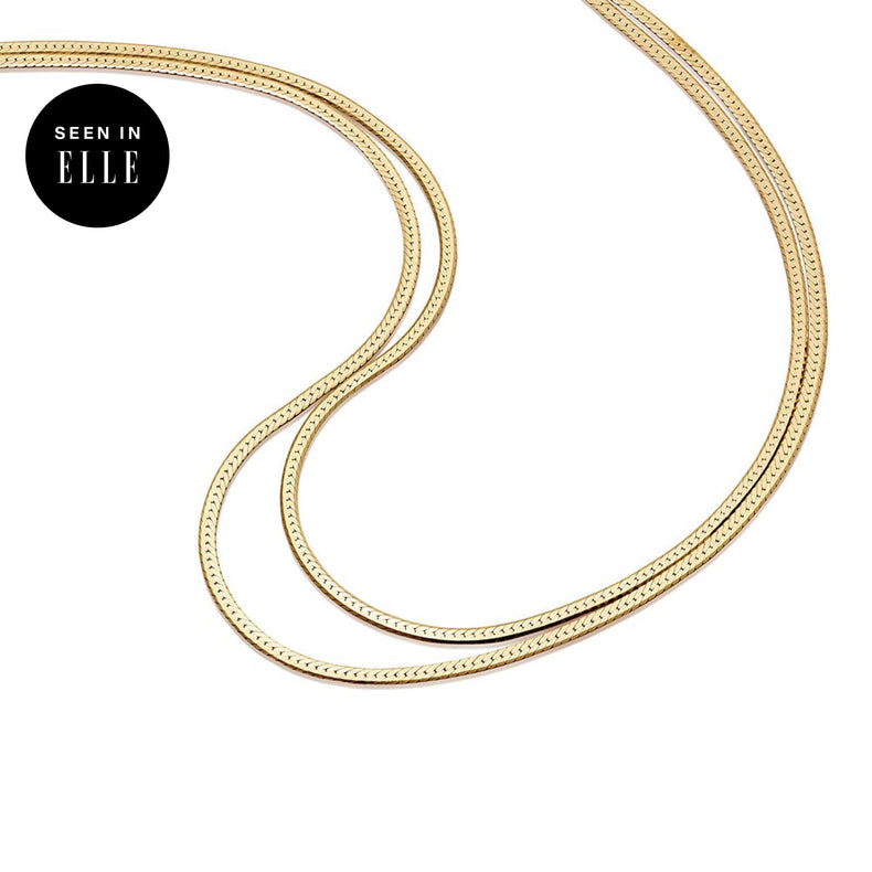 Estée Lalonde Parallel Snake Chain Necklace 18ct Gold Plate recommended