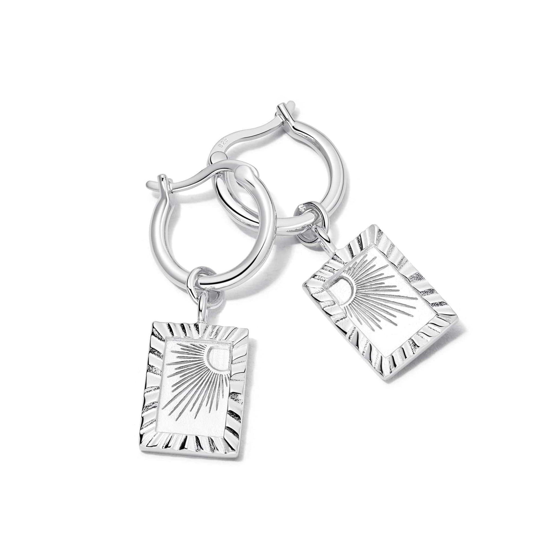 Estée Lalonde Rising Sun Frame Charm Earrings Sterling Silver