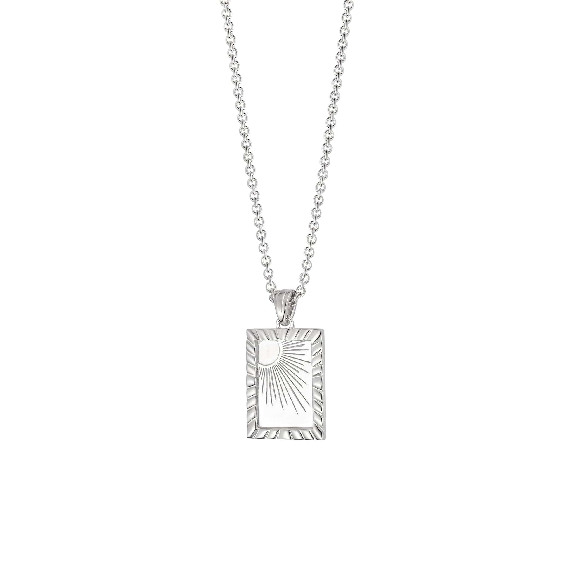 Estée Lalonde Rising Sun Frame Necklace Sterling Silver