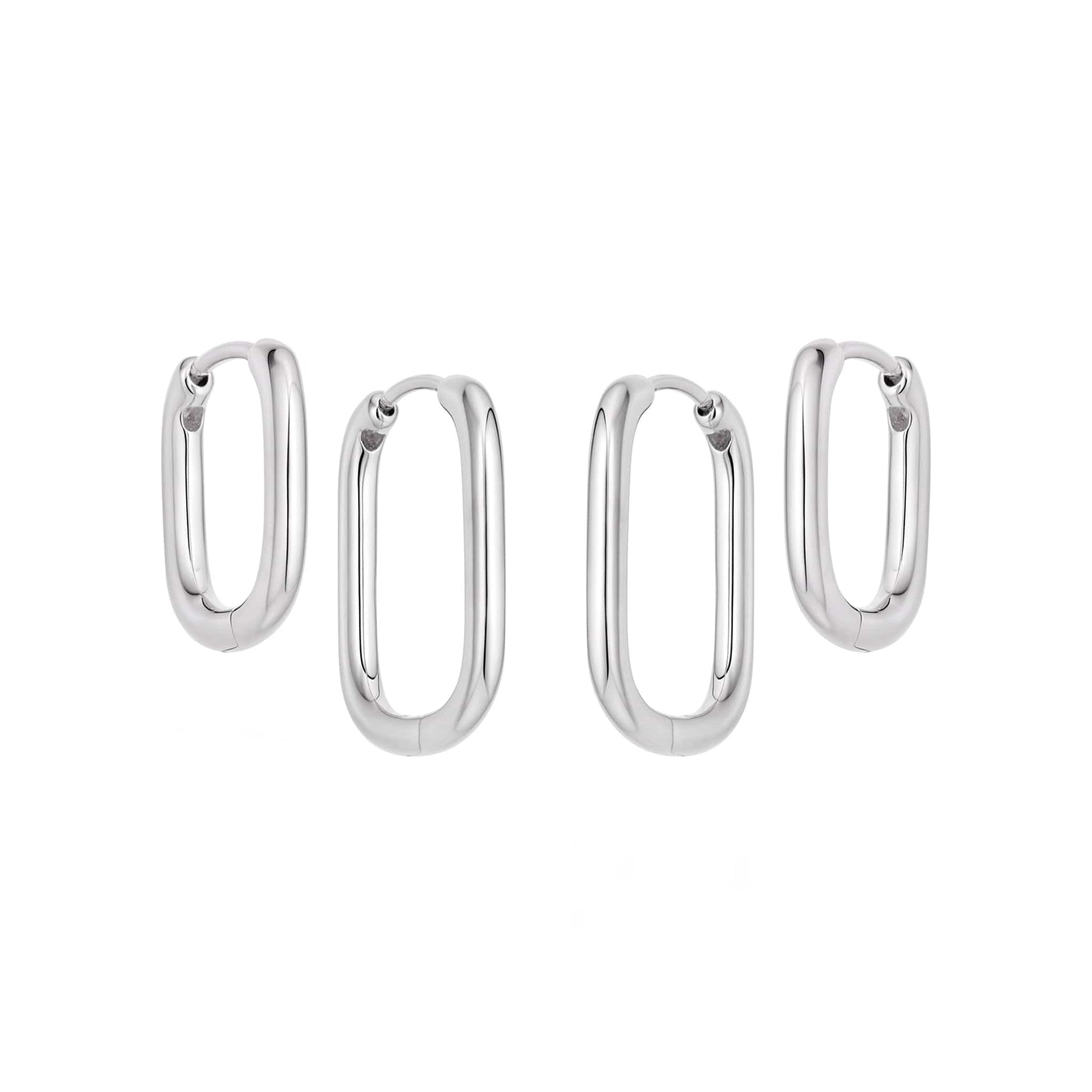 Estée Lalonde Square Hoop Layering Set Sterling Silver