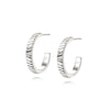 Estee Lalonde Sunburst Midi Hoop Earrings Sterling Silver 