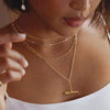 Estée Lalonde T Bar Necklace 18ct Gold Plate