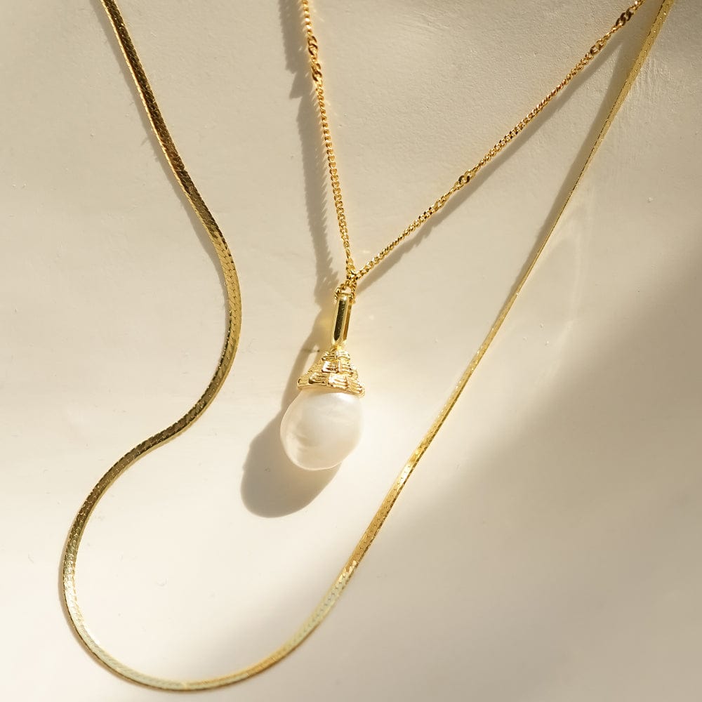 Fine Pearl Necklace Layering Set 18ct Gold Plate