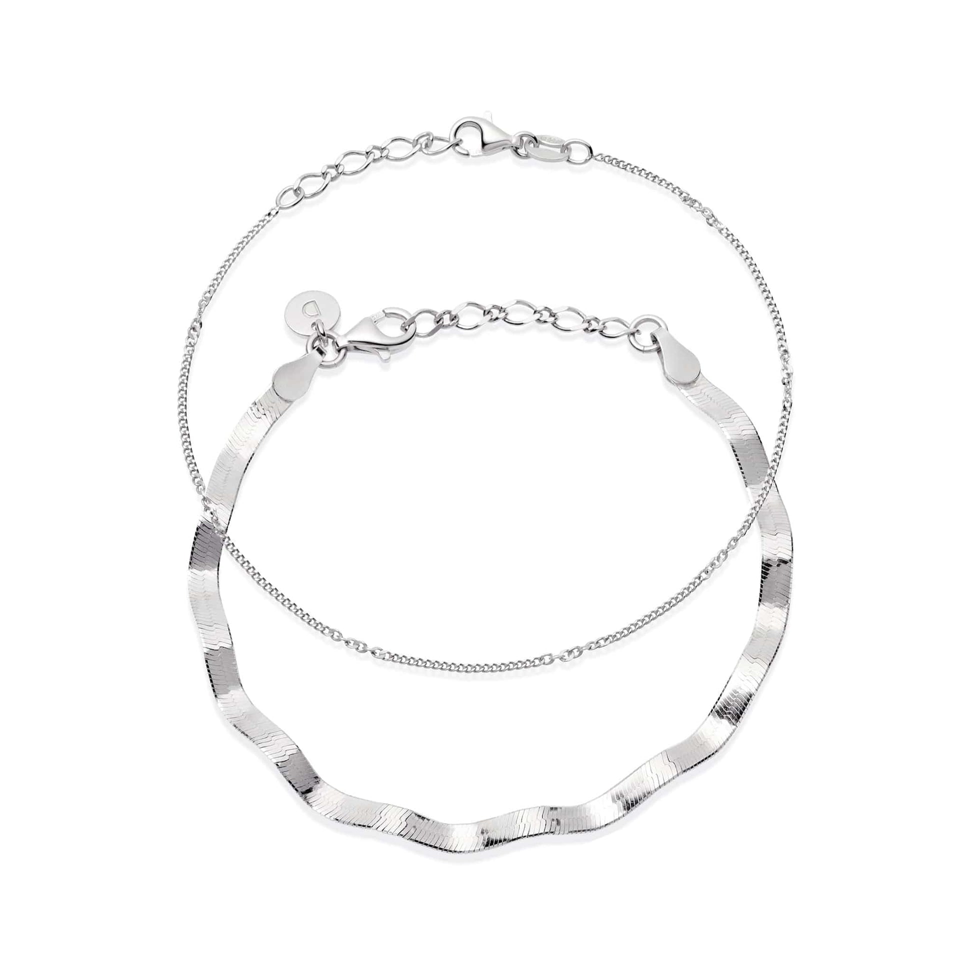 Forever Wavy Bracelet Set Sterling Silver