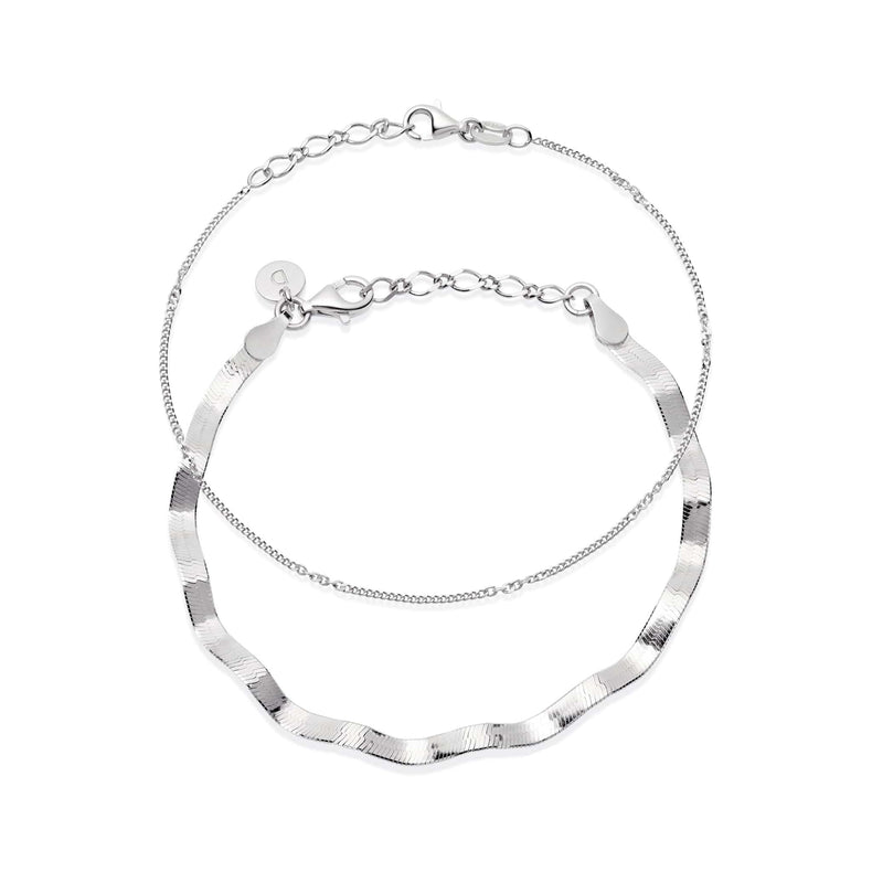 Forever Wavy Bracelet Set Sterling Silver recommended