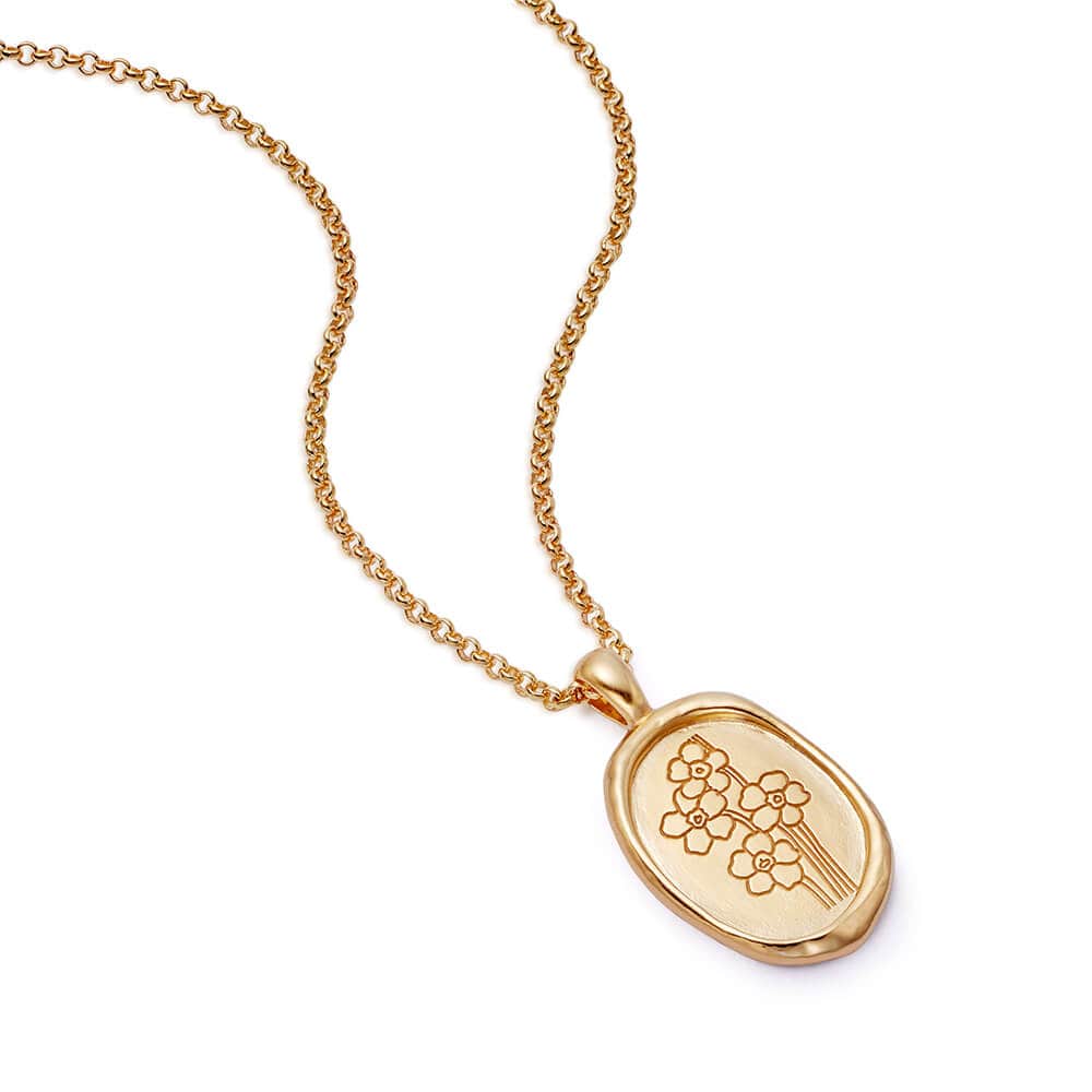 Forget Me Not Necklace Flower 18ct Gold Plate