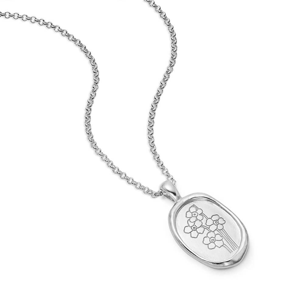 Forget Me Not Necklace Flower Sterling Silver