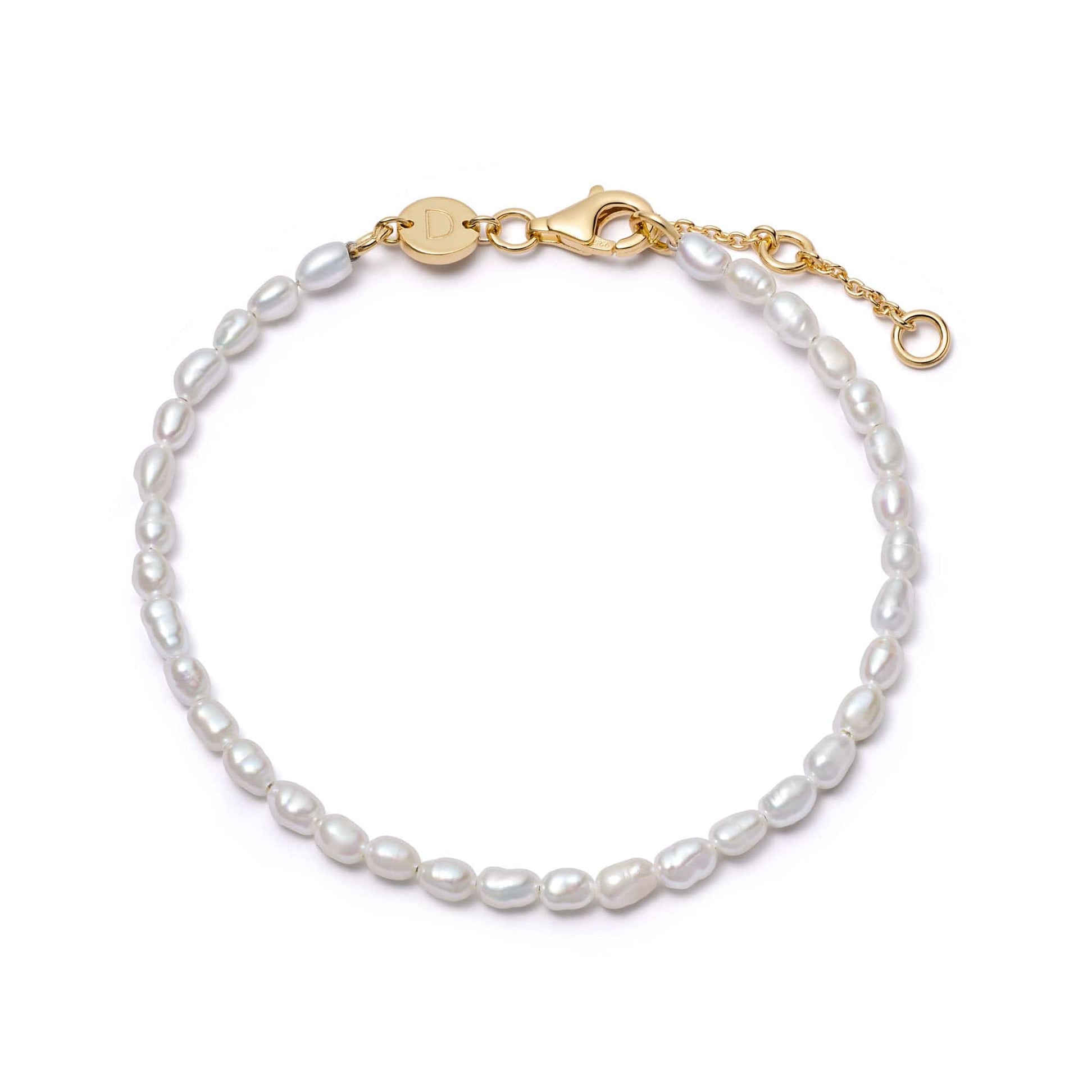 Freshwater Seed Pearl Bracelet 18ct Gold Plate