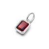 Garnet January Birthstone Charm Pendant Sterling Silver