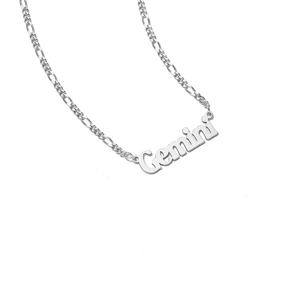 Gemini Zodiac Necklace Sterling Silver