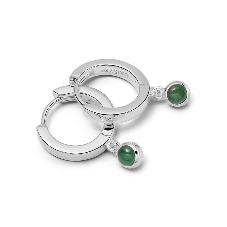 Green Aventurine Healing Huggie Hoop Earringss Sterling Silver recommended