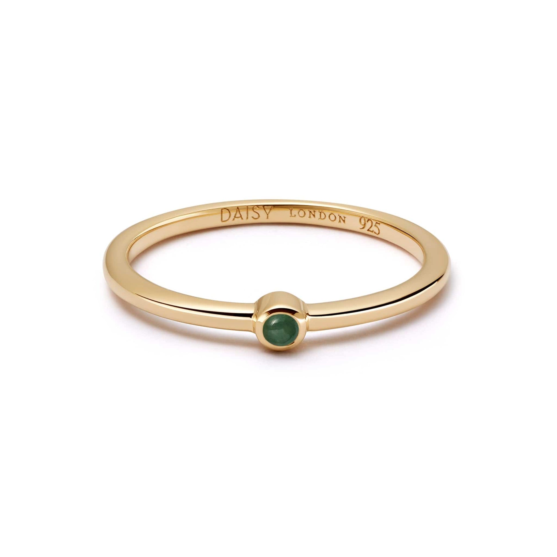 Green Aventurine Healing Stone Ring 18ct Gold Plate