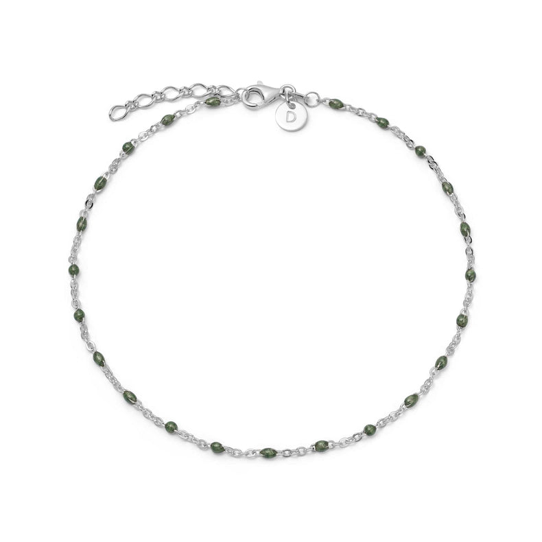 Green Enamel Beaded Anklet Sterling Silver recommended