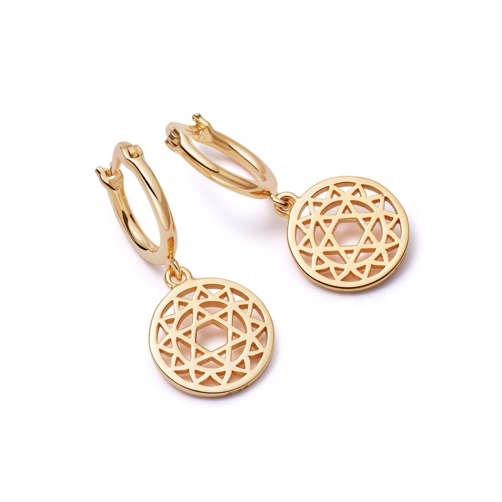 Heart Chakra Earrings 18ct Gold Plate