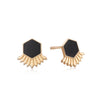 Hexagon Palm Stud Earrings 18ct Gold Plate